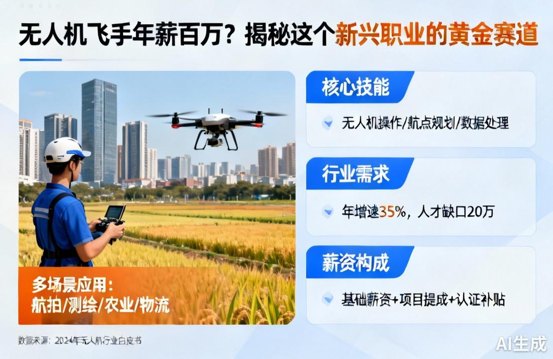 无人机飞手年薪百万？新兴职业黄金赛道揭秘