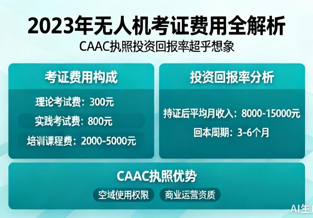 2023无人机考证费用及CAAC执照回报分析
