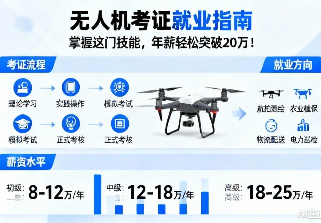无人机考证就业指南，年薪20万+高薪技能