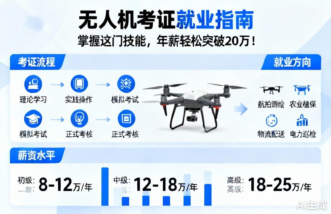无人机考证就业指南，年薪20万+高薪技能