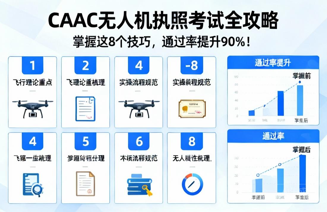 CAAC无人机执照考试全攻略|掌握这8个技巧，通过率提升90%！
