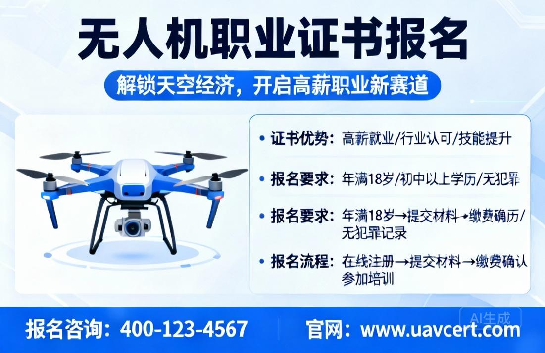 无人机职业证书报名|解锁天空经济，开启高薪职业新赛道
