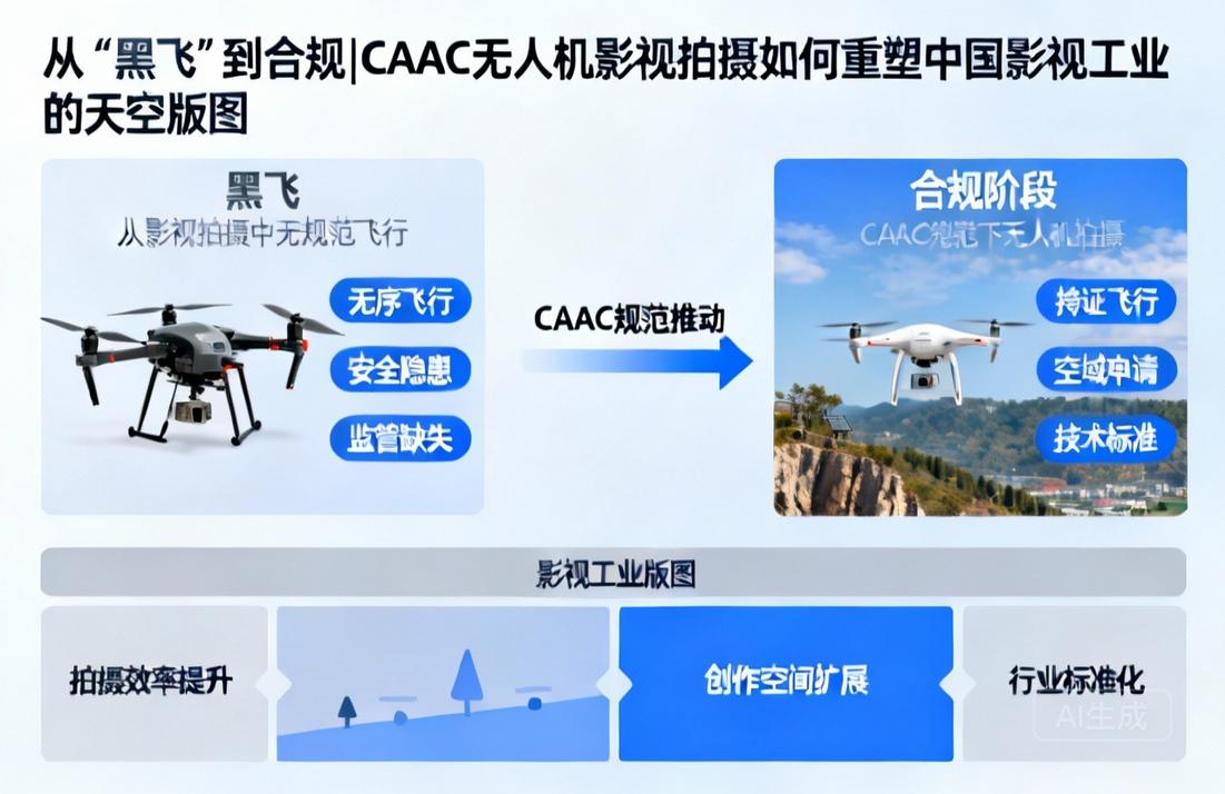 从“黑飞”到合规|CAAC无人机影视拍摄如何重塑中国影视工业的天空版图