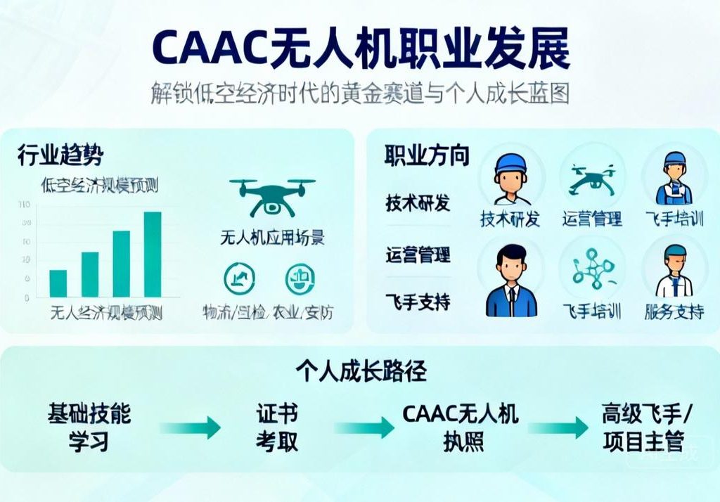 CAAC无人机职业发展|解锁低空经济时代的黄金赛道与个人成长蓝图