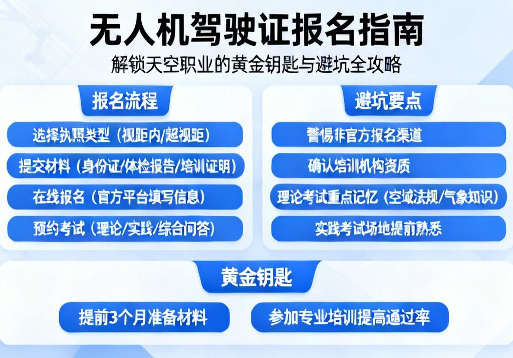 无人机驾驶证报名指南|解锁天空职业的黄金钥匙与避坑全攻略