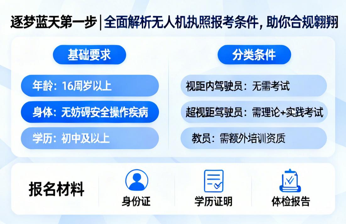 逐梦蓝天第一步|全面解析无人机执照报考条件，助你合规翱翔