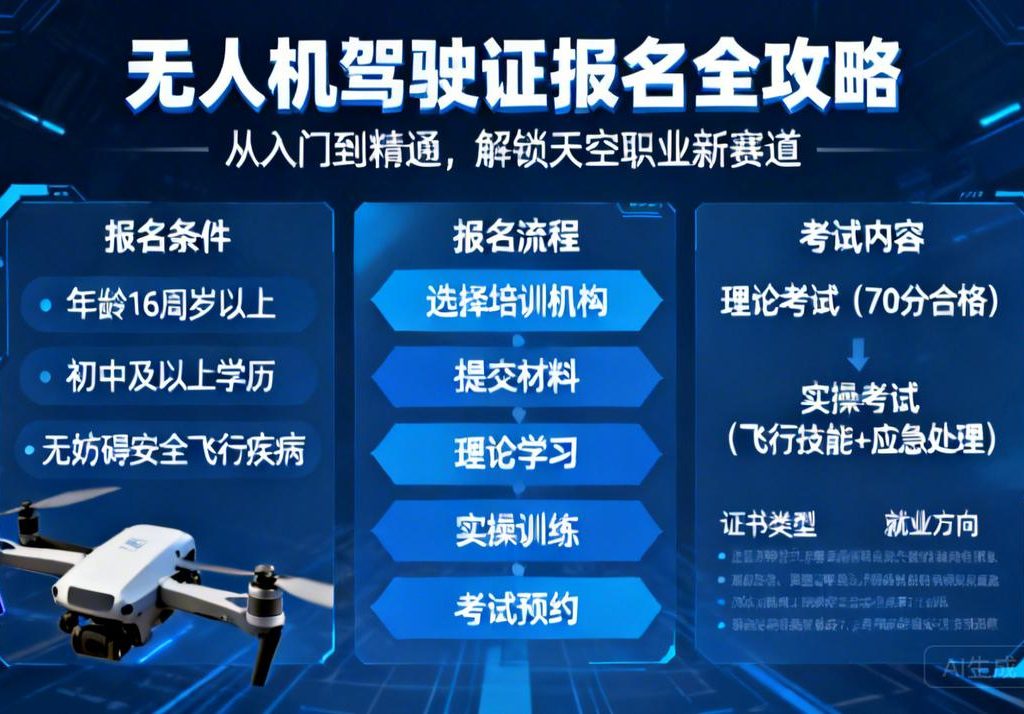 无人机驾驶证报名全攻略|从入门到精通，解锁天空职业新赛道