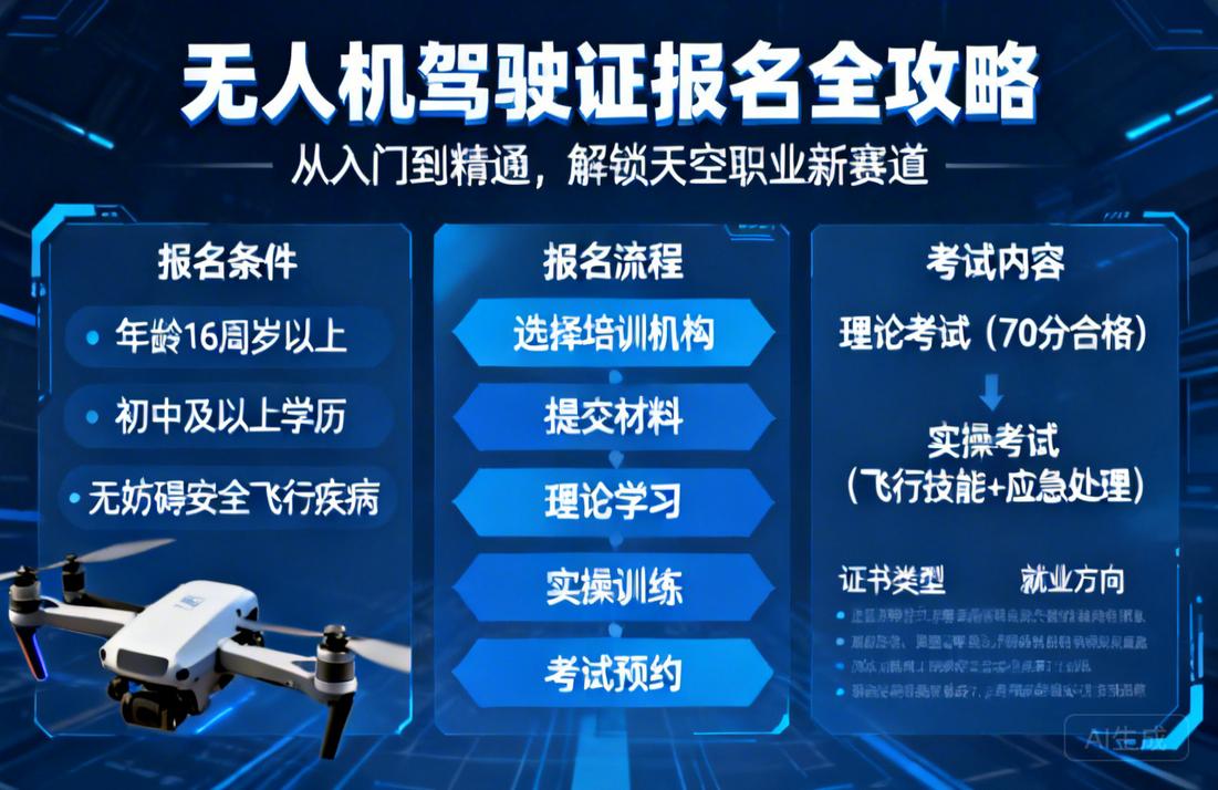 无人机驾驶证报名全攻略|从入门到精通，解锁天空职业新赛道