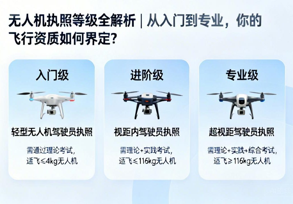 无人机执照等级全解析|从入门到专业，你的飞行资质如何界定？