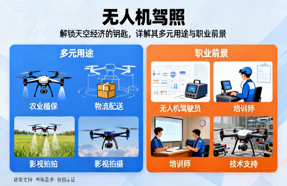 无人机驾照|解锁天空经济的钥匙，详解其多元用途与职业前景