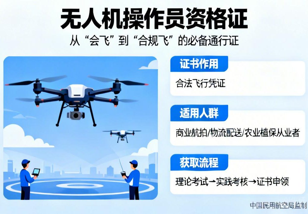 无人机操作员资格证|从“会飞”到“合规飞”的必备通行证
