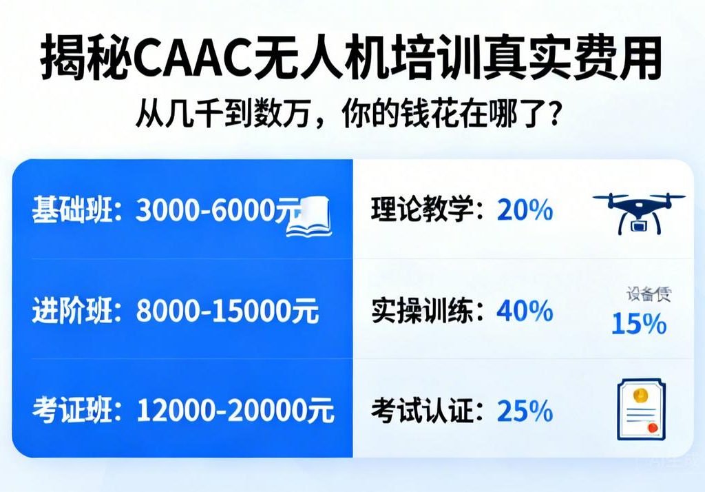 揭秘CAAC无人机培训真实费用|从几千到数万，你的钱花在哪了？