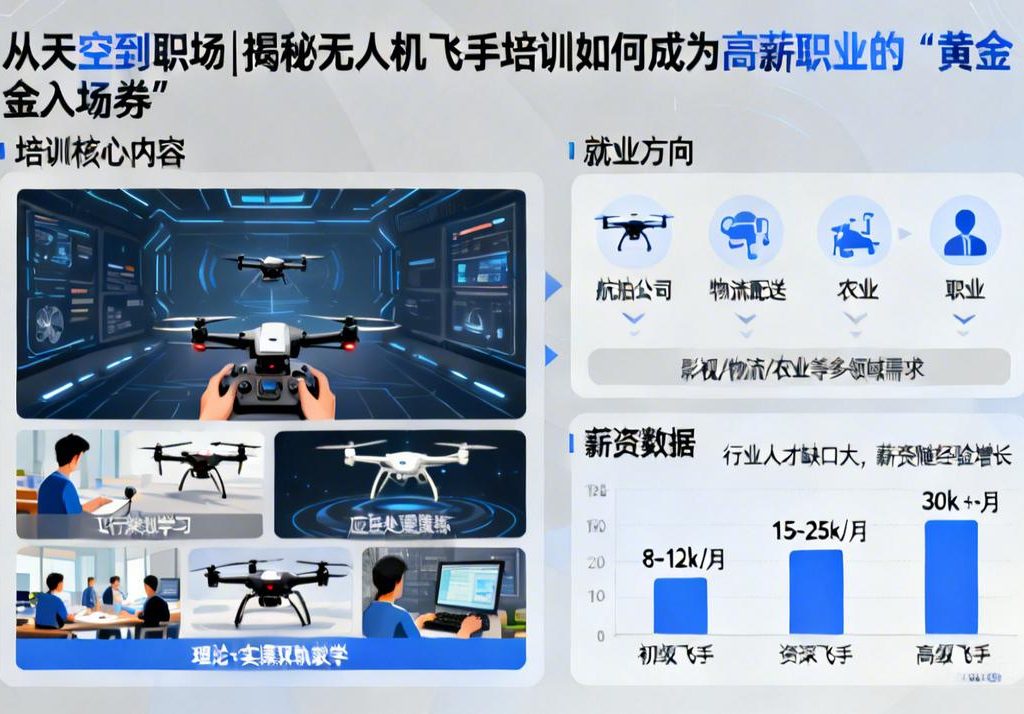 从天空到职场|揭秘无人机飞手培训如何成为高薪职业的“黄金入场券”