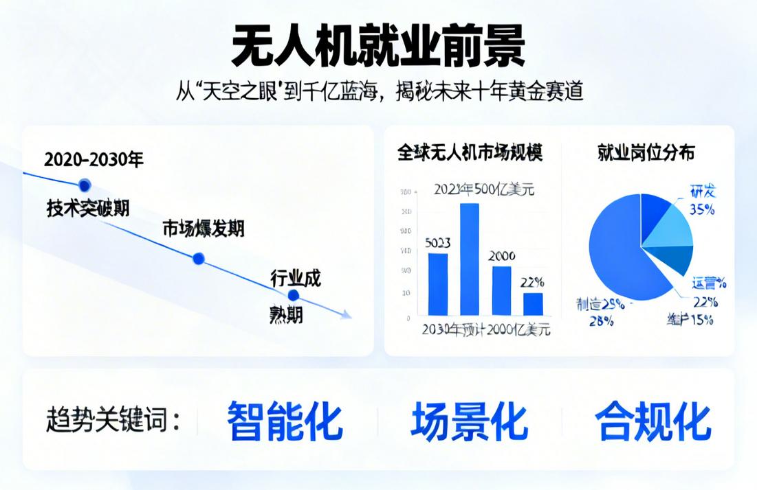 无人机就业前景|从“天空之眼”到千亿蓝海，揭秘未来十年黄金赛道