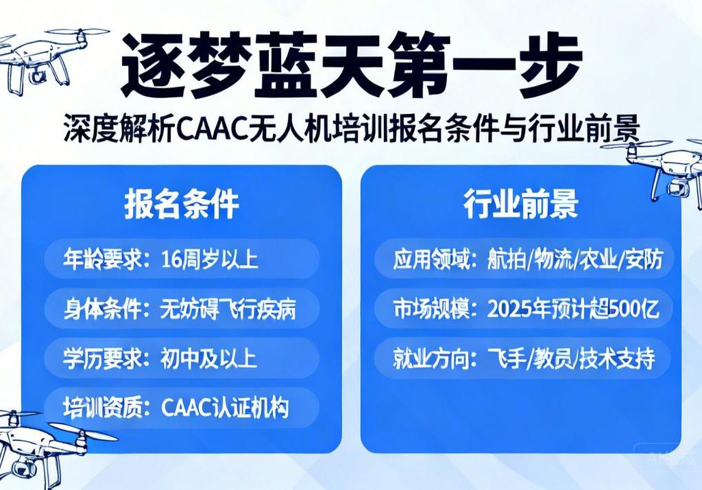 逐梦蓝天第一步|深度解析CAAC无人机培训报名条件与行业前景
