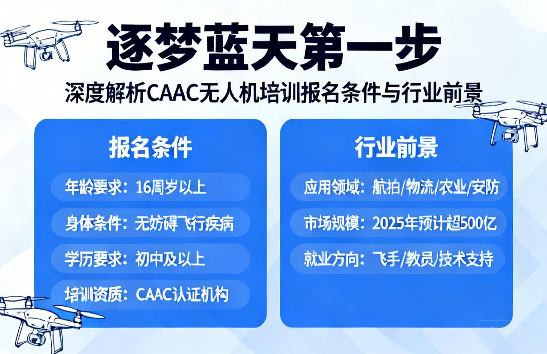 逐梦蓝天第一步|深度解析CAAC无人机培训报名条件与行业前景