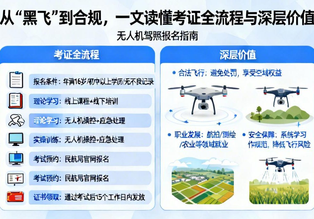 无人机驾照报名|从“黑飞”到合规，一文读懂考证全流程与深层价值
