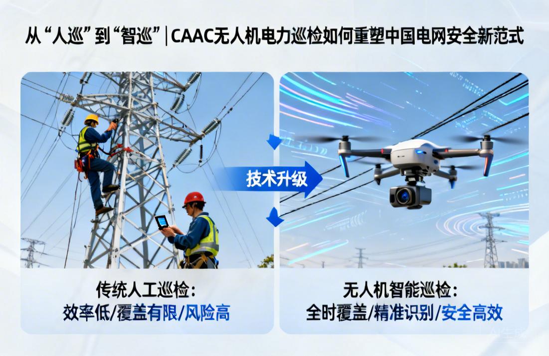从“人巡”到“智巡”|CAAC无人机电力巡检如何重塑中国电网安全新范式