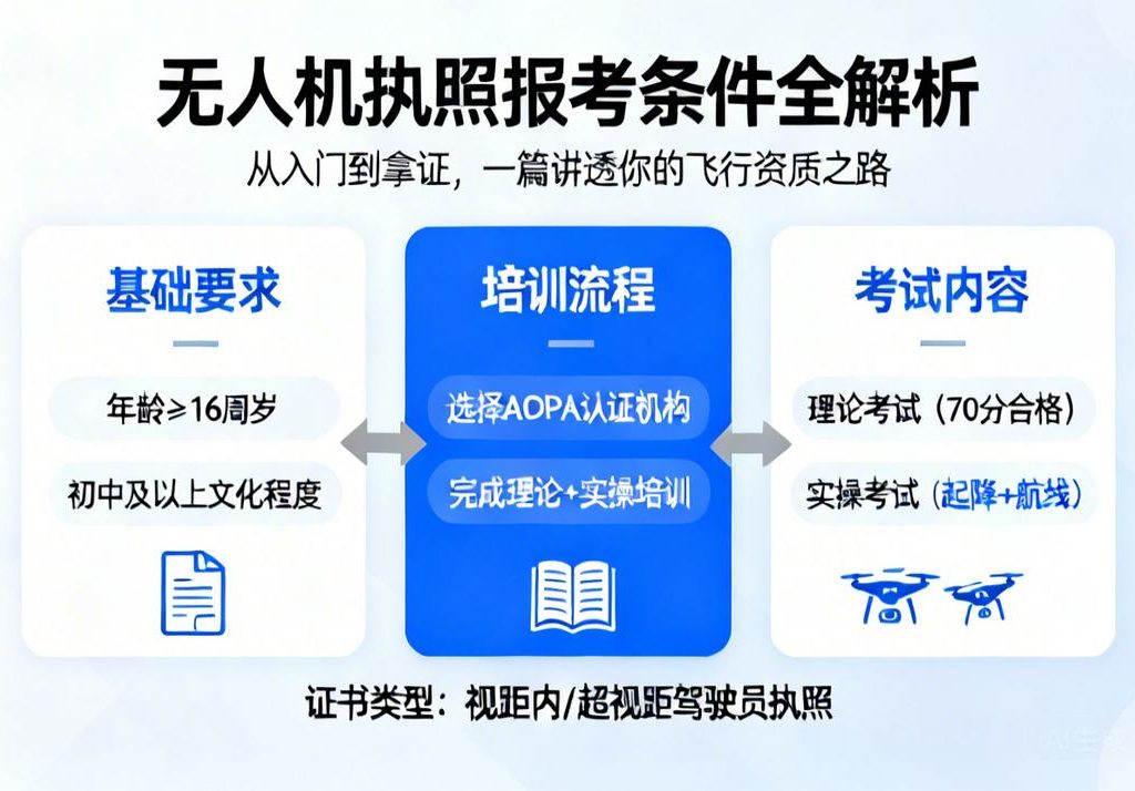 无人机执照报考条件全解析|从入门到拿证，一篇讲透你的飞行资质之路