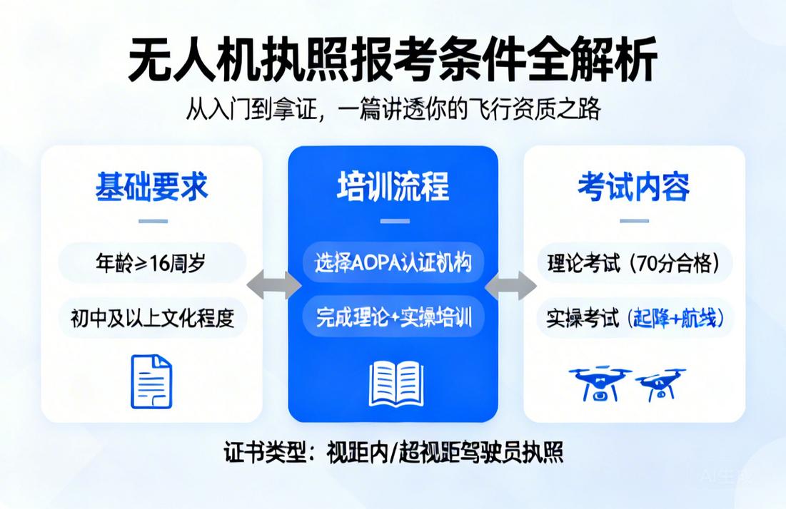 无人机执照报考条件全解析|从入门到拿证，一篇讲透你的飞行资质之路