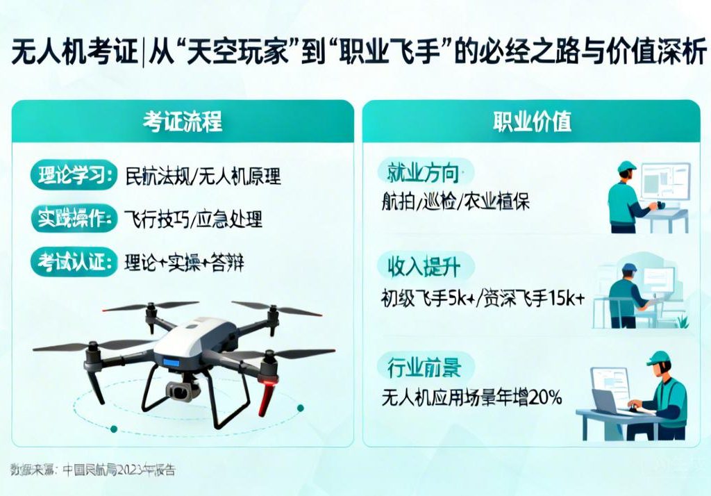 无人机考证|从“天空玩家”到“职业飞手”的必经之路与价值深析