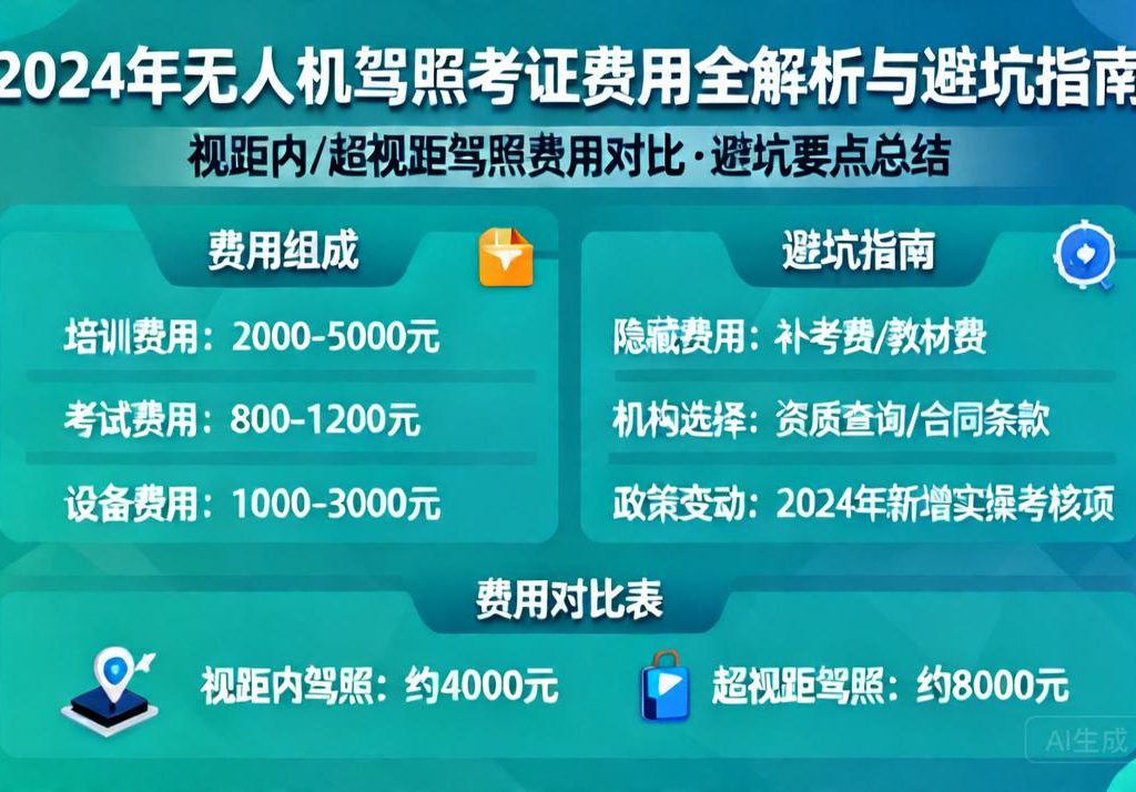 无人机驾照多少钱？2024年考证费用全解析与避坑指南