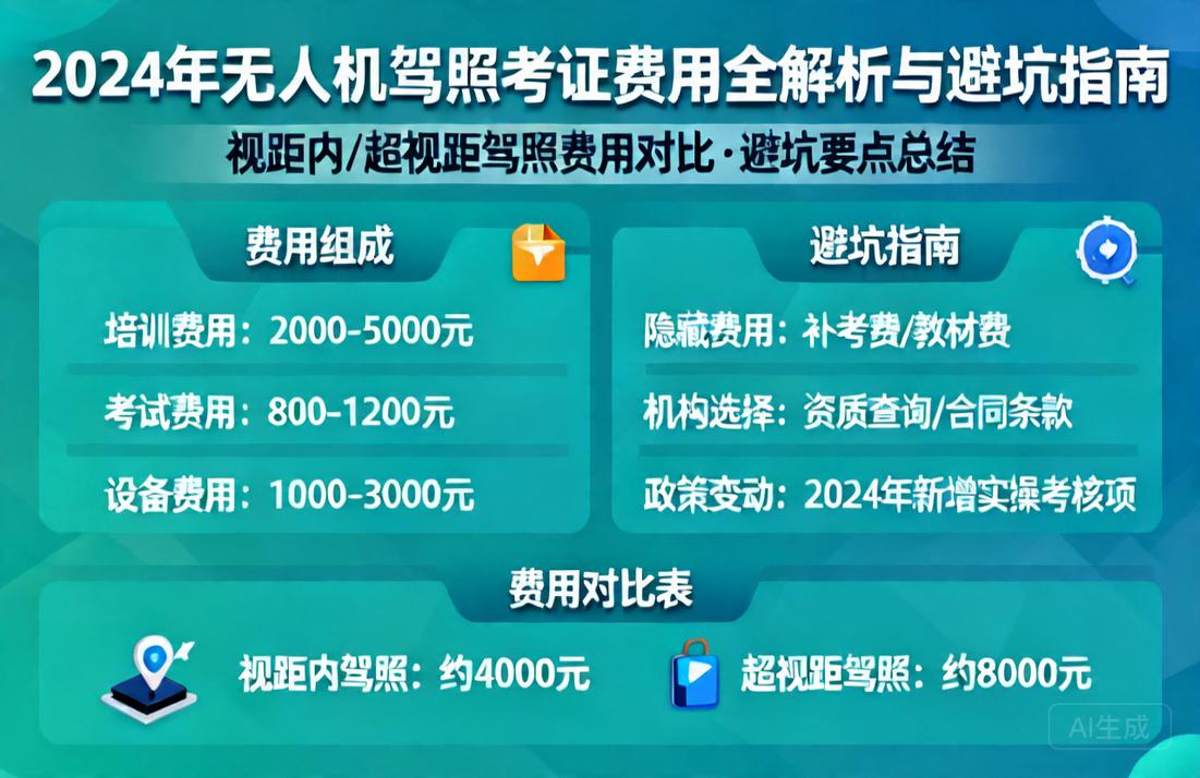 无人机驾照多少钱？2024年考证费用全解析与避坑指南