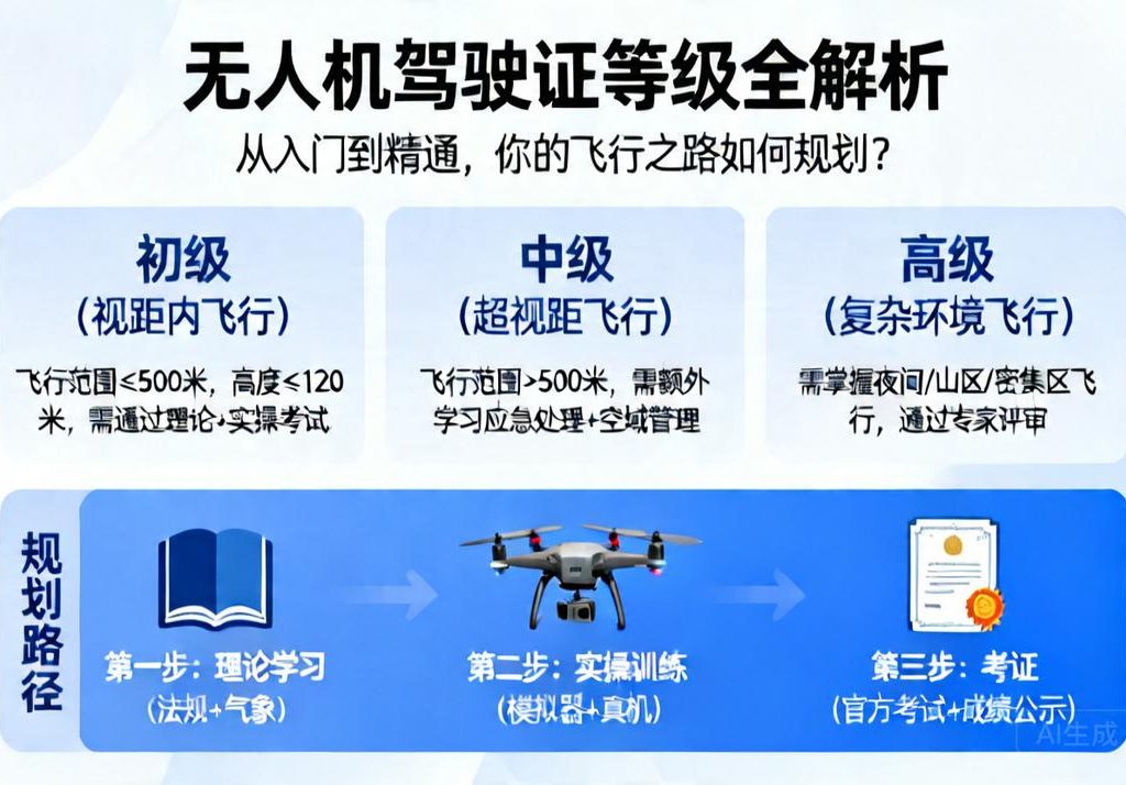 无人机驾驶证等级全解析|从入门到精通，你的飞行之路如何规划？
