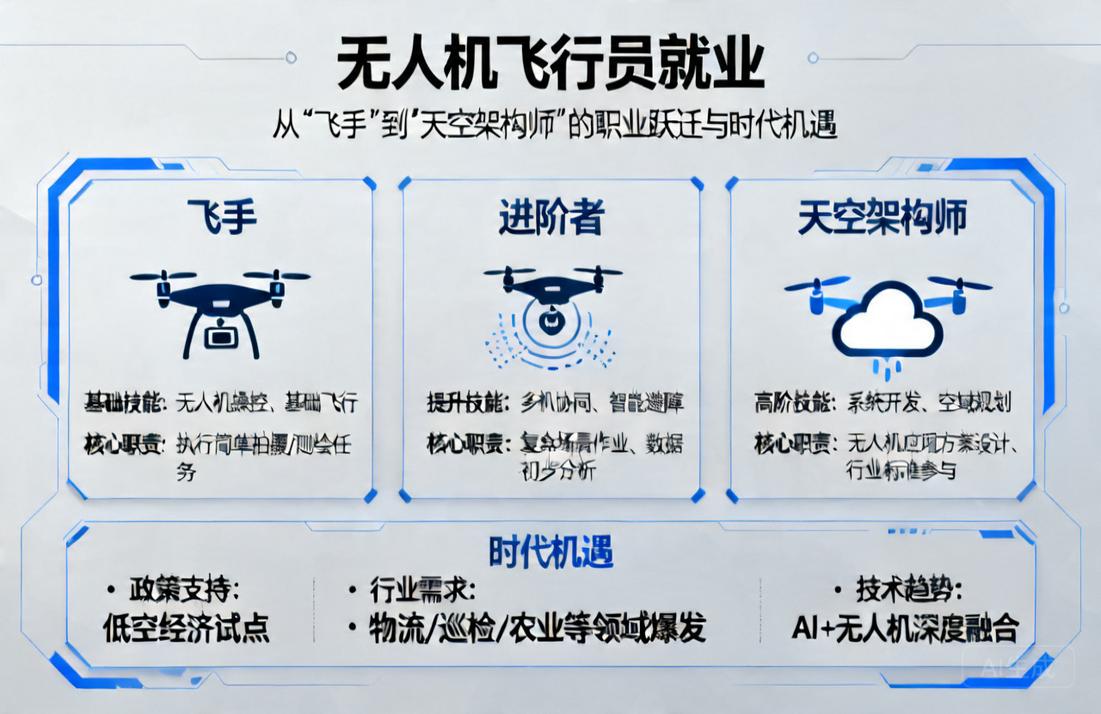 无人机飞行员就业|从“飞手”到“天空架构师”的职业跃迁与时代机遇