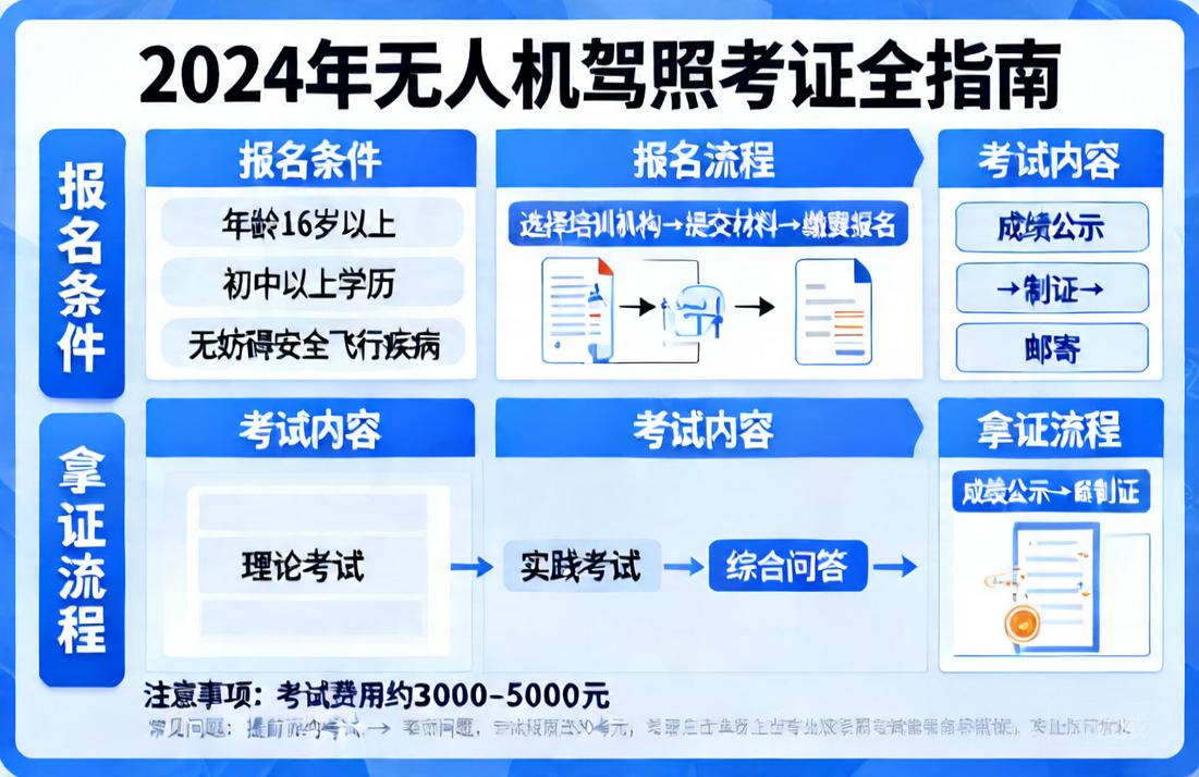 无人机驾照哪里考？2024年最全考证指南，从报名到拿证全解析