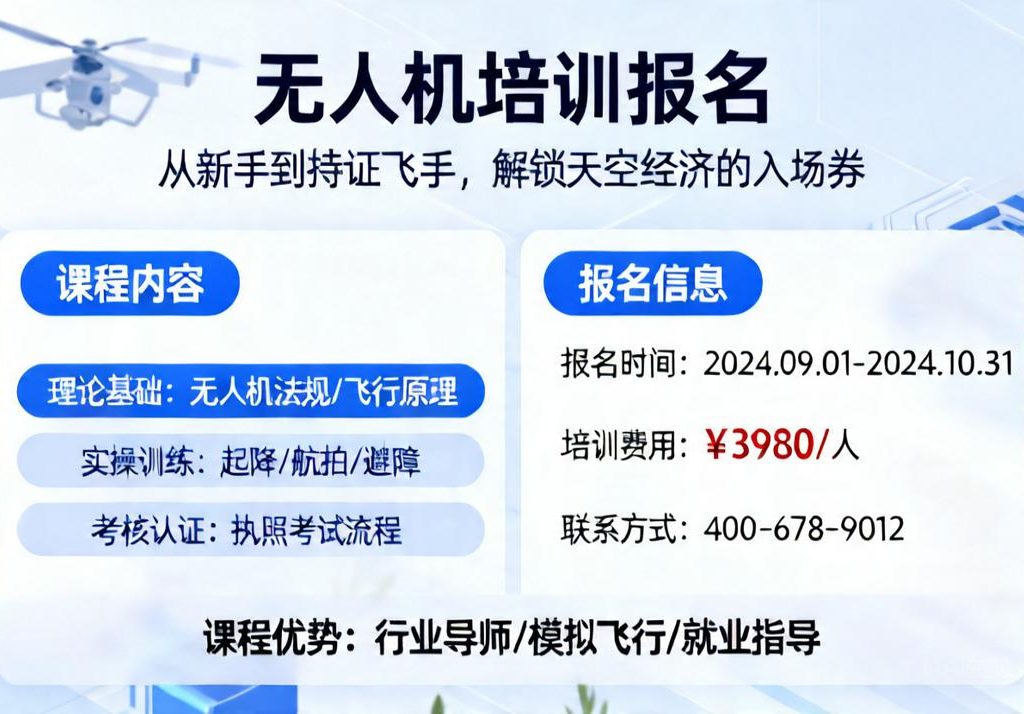 无人机培训报名|从新手到持证飞手，解锁天空经济的入场券