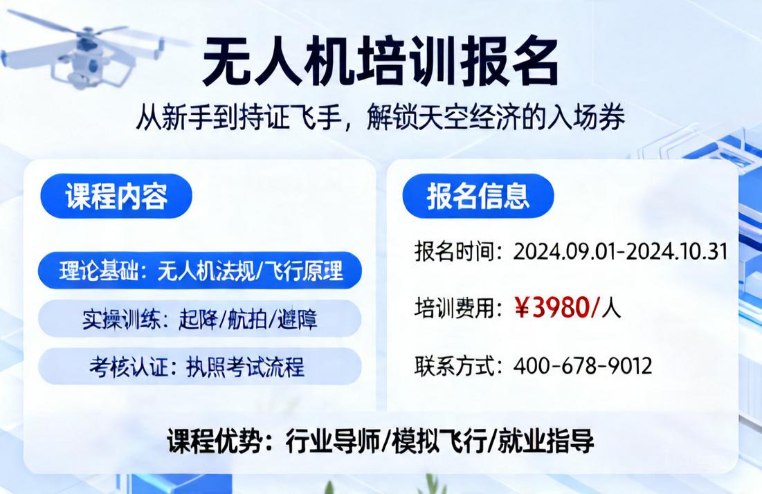 无人机培训报名|从新手到持证飞手，解锁天空经济的入场券