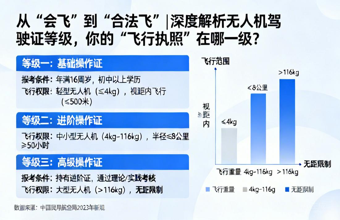 从“会飞”到“合法飞”|深度解析无人机驾驶证等级，你的“飞行执照”在哪一级？
