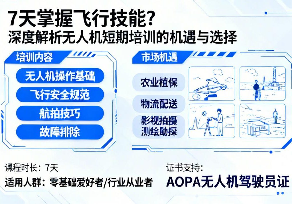7天掌握飞行技能？深度解析无人机短期培训的机遇与选择