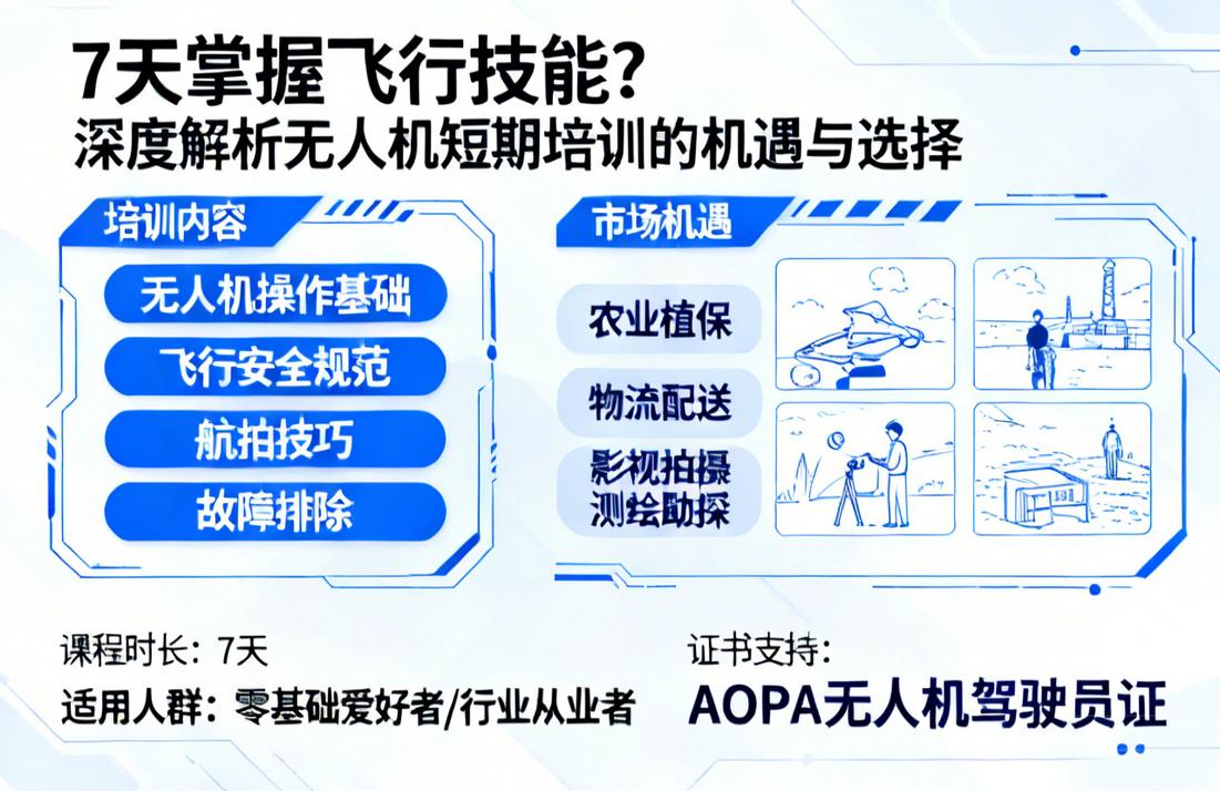 7天掌握飞行技能？深度解析无人机短期培训的机遇与选择