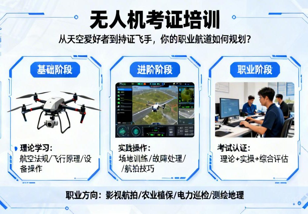 无人机考证培训|从天空爱好者到持证飞手，你的职业航道如何规划？