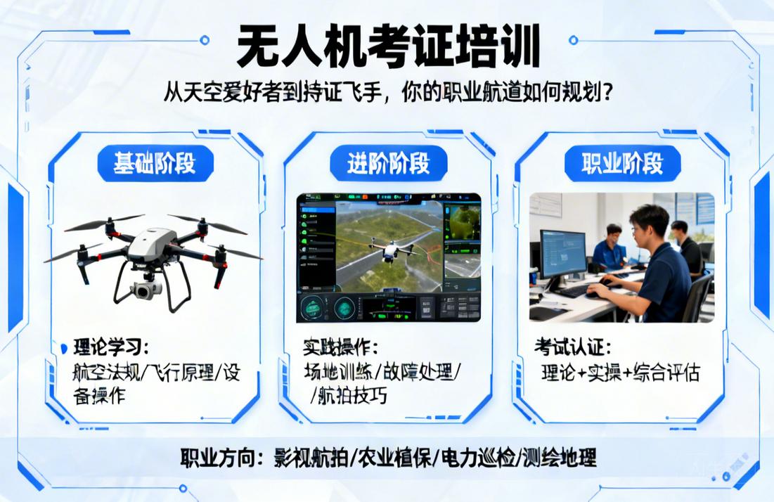 无人机考证培训|从天空爱好者到持证飞手，你的职业航道如何规划？