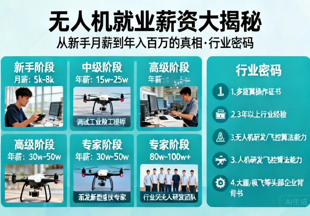 无人机就业薪资大揭秘|从新手月薪到年入百万的真相，你需要知道的行业密码