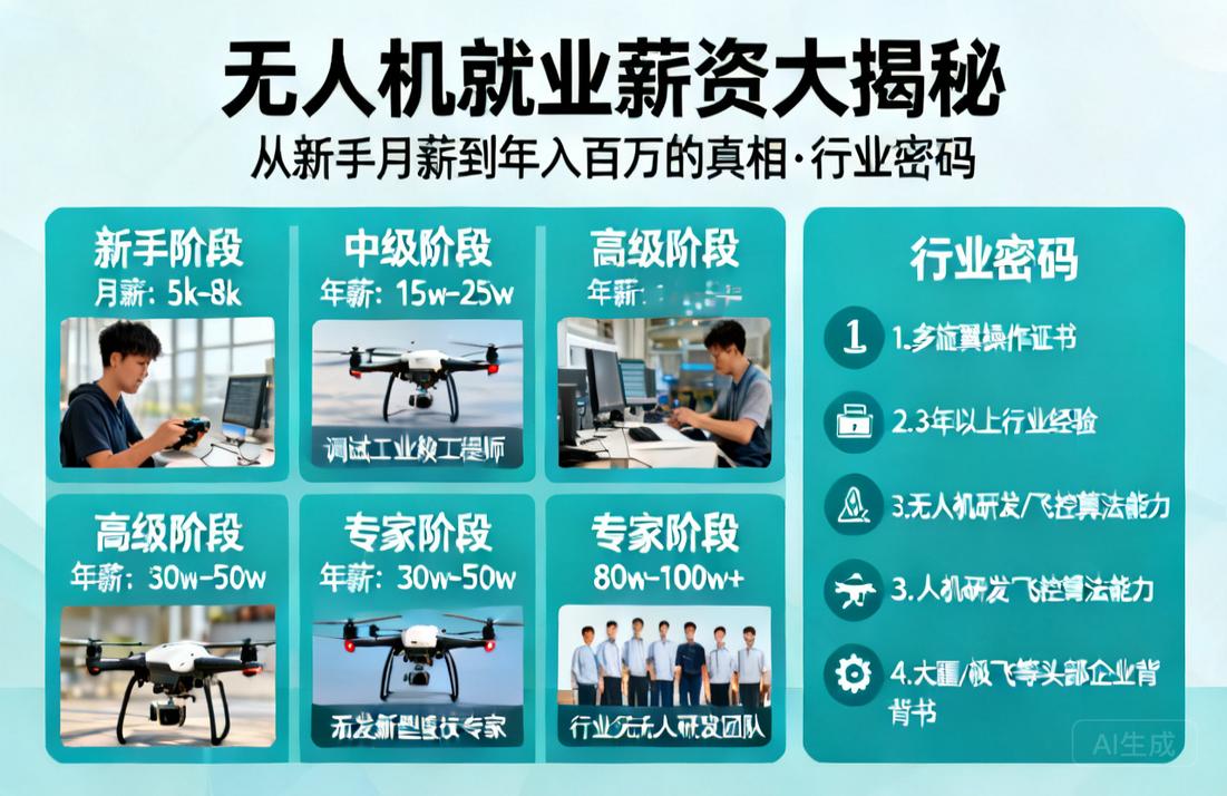 无人机就业薪资大揭秘|从新手月薪到年入百万的真相，你需要知道的行业密码